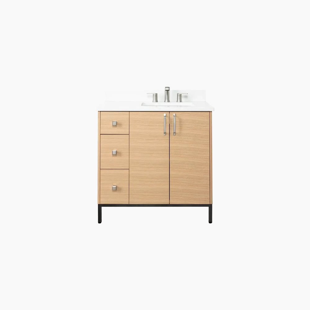 
                  
                    Ashbury 36" Natural White Oak Bathroom Vanity, Right Sink
                  
                