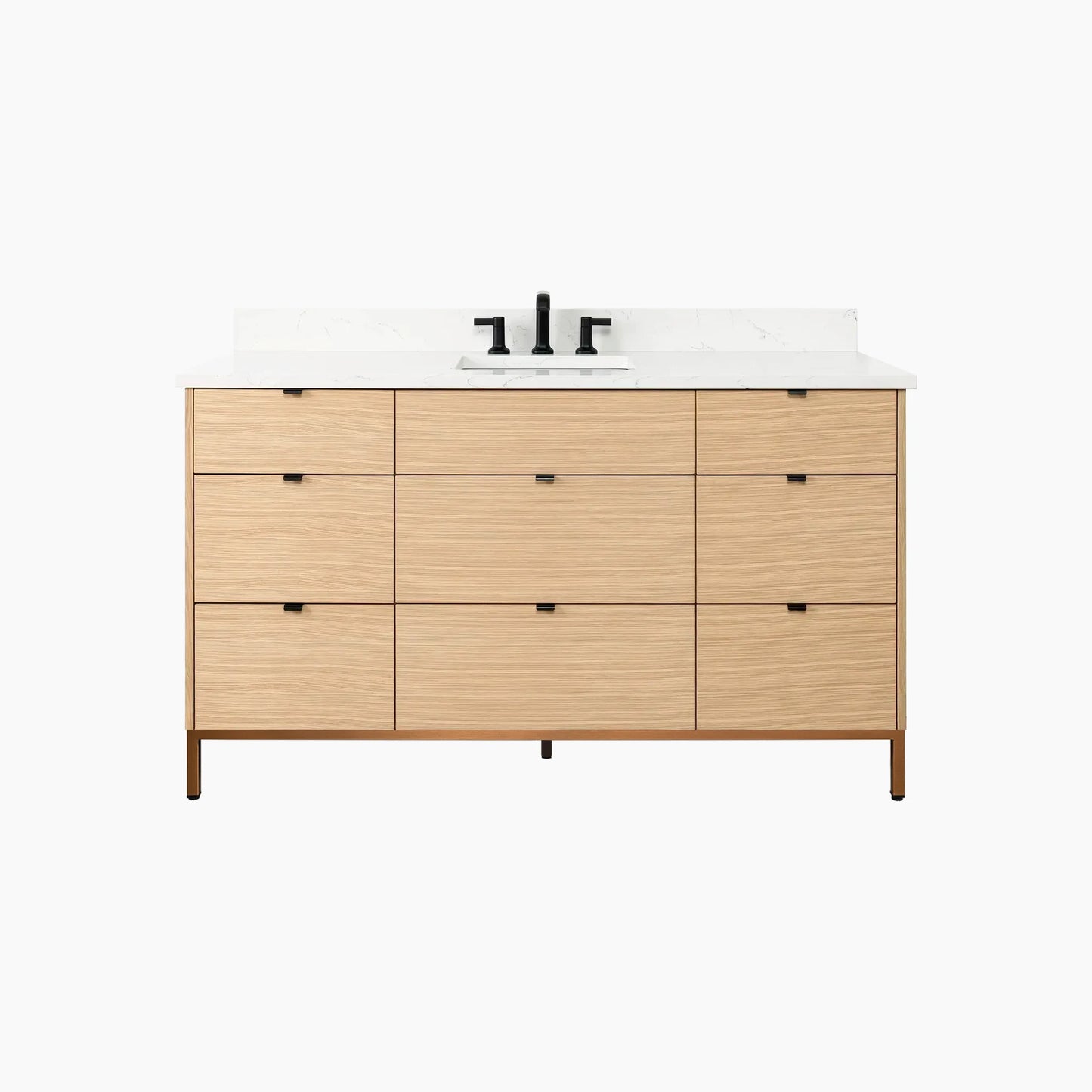 
                  
                    Ashbury 60" Natural White Oak Bathroom Vanity - All Drawers
                  
                