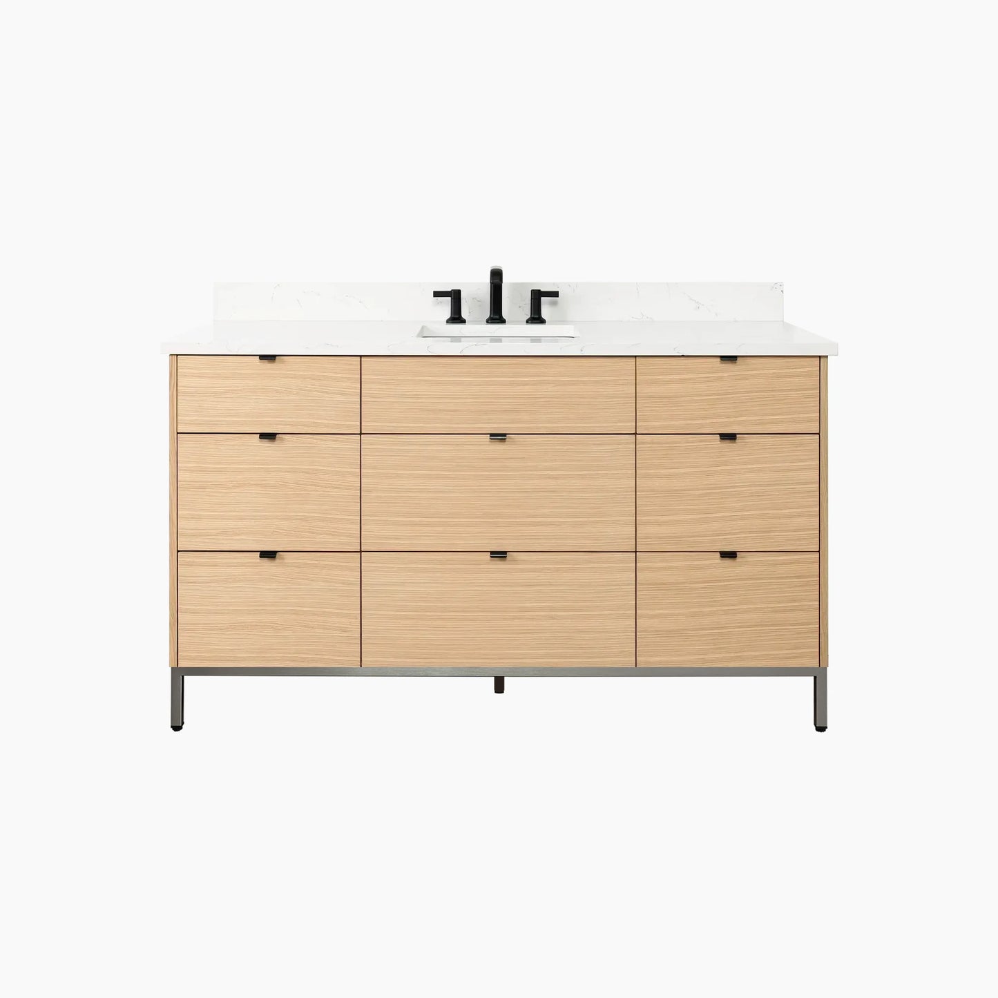 
                  
                    Ashbury 60" Natural White Oak Bathroom Vanity - All Drawers
                  
                