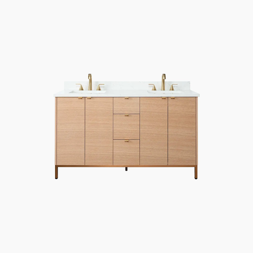 
                  
                    Ashbury 60" Natural White Oak Bathroom Vanity, Double Sink
                  
                