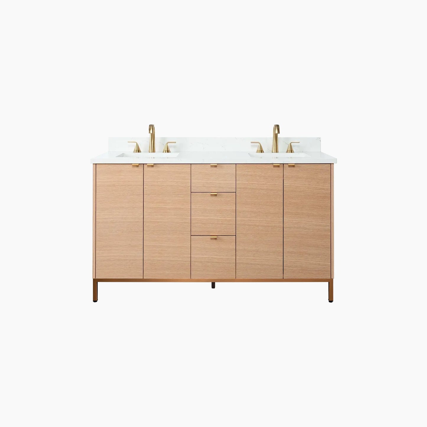 
                  
                    Ashbury 60" Natural White Oak Bathroom Vanity, Double Sink
                  
                