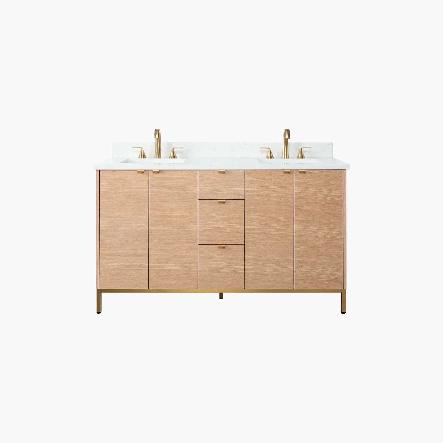 
                  
                    Ashbury 60" Natural White Oak Bathroom Vanity, Double Sink
                  
                