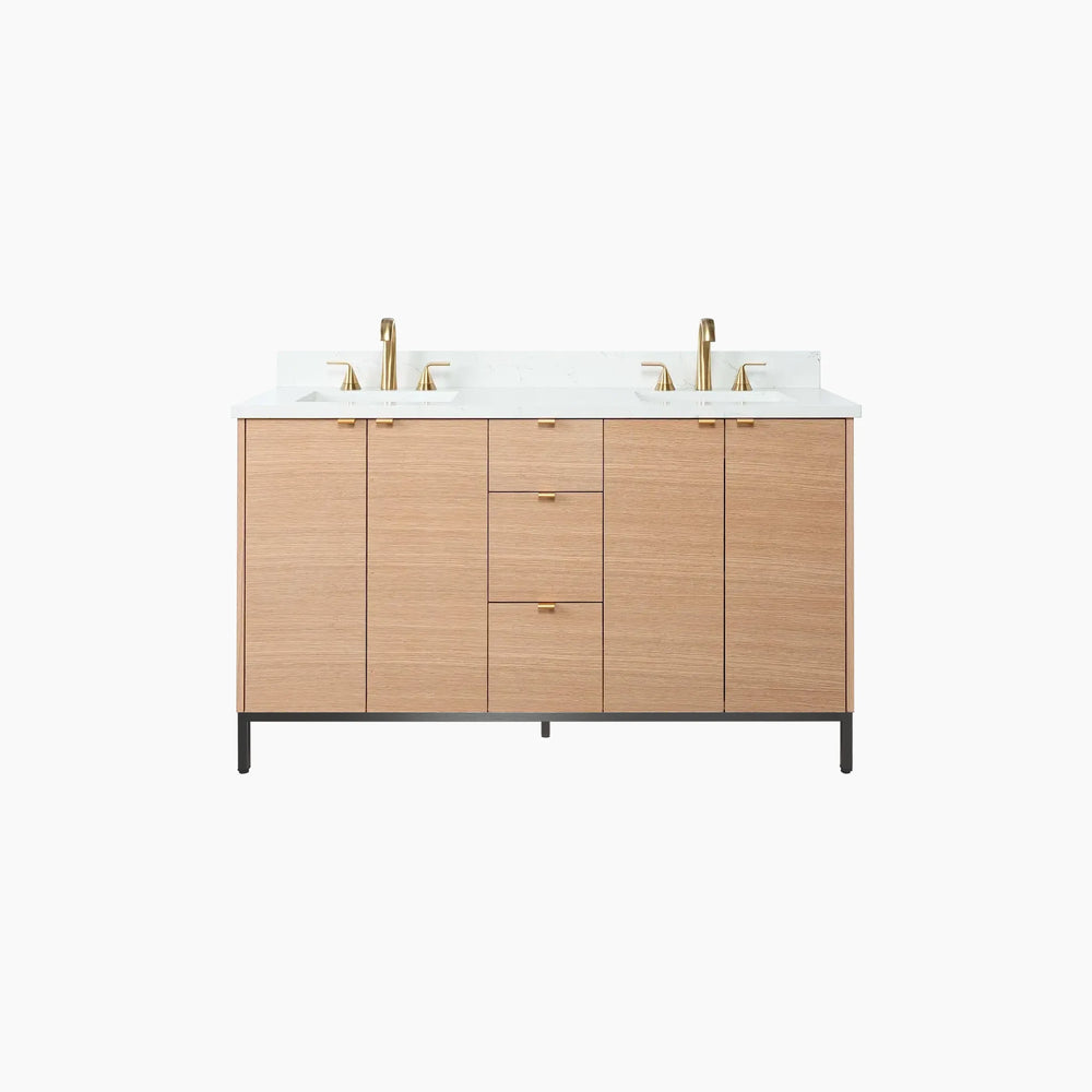 
                  
                    Ashbury 60" Natural White Oak Bathroom Vanity, Double Sink
                  
                