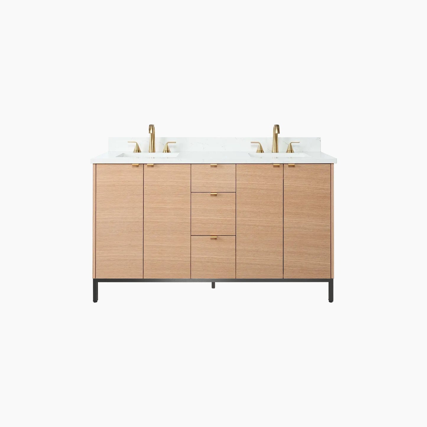 
                  
                    Ashbury 60" Natural White Oak Bathroom Vanity, Double Sink
                  
                