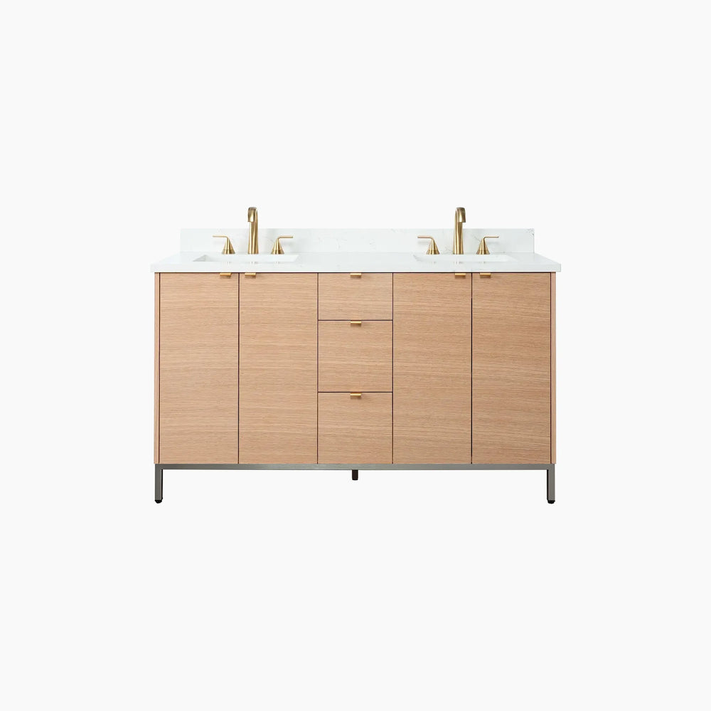 
                  
                    Ashbury 60" Natural White Oak Bathroom Vanity, Double Sink
                  
                