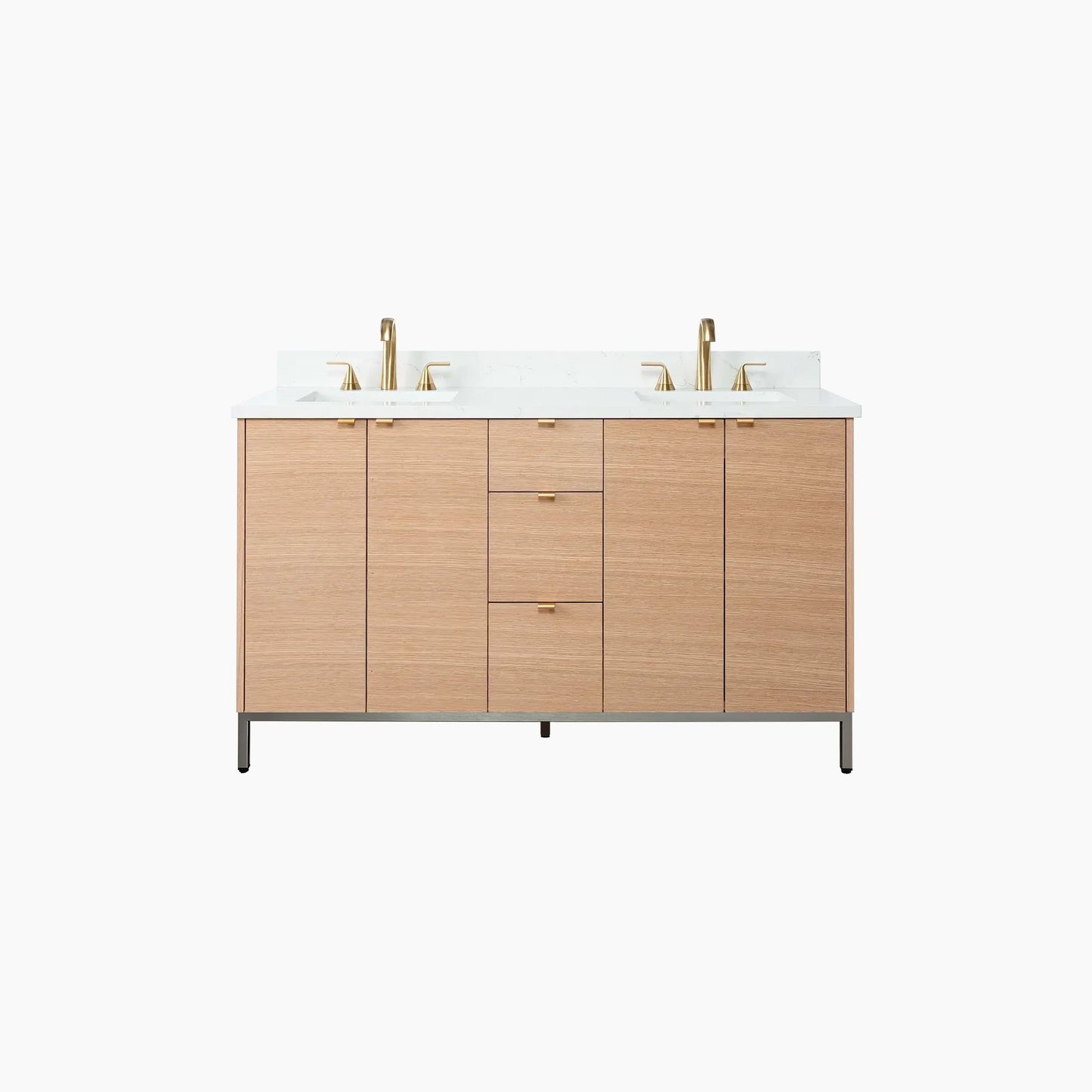 
                  
                    Ashbury 60" Natural White Oak Bathroom Vanity, Double Sink
                  
                