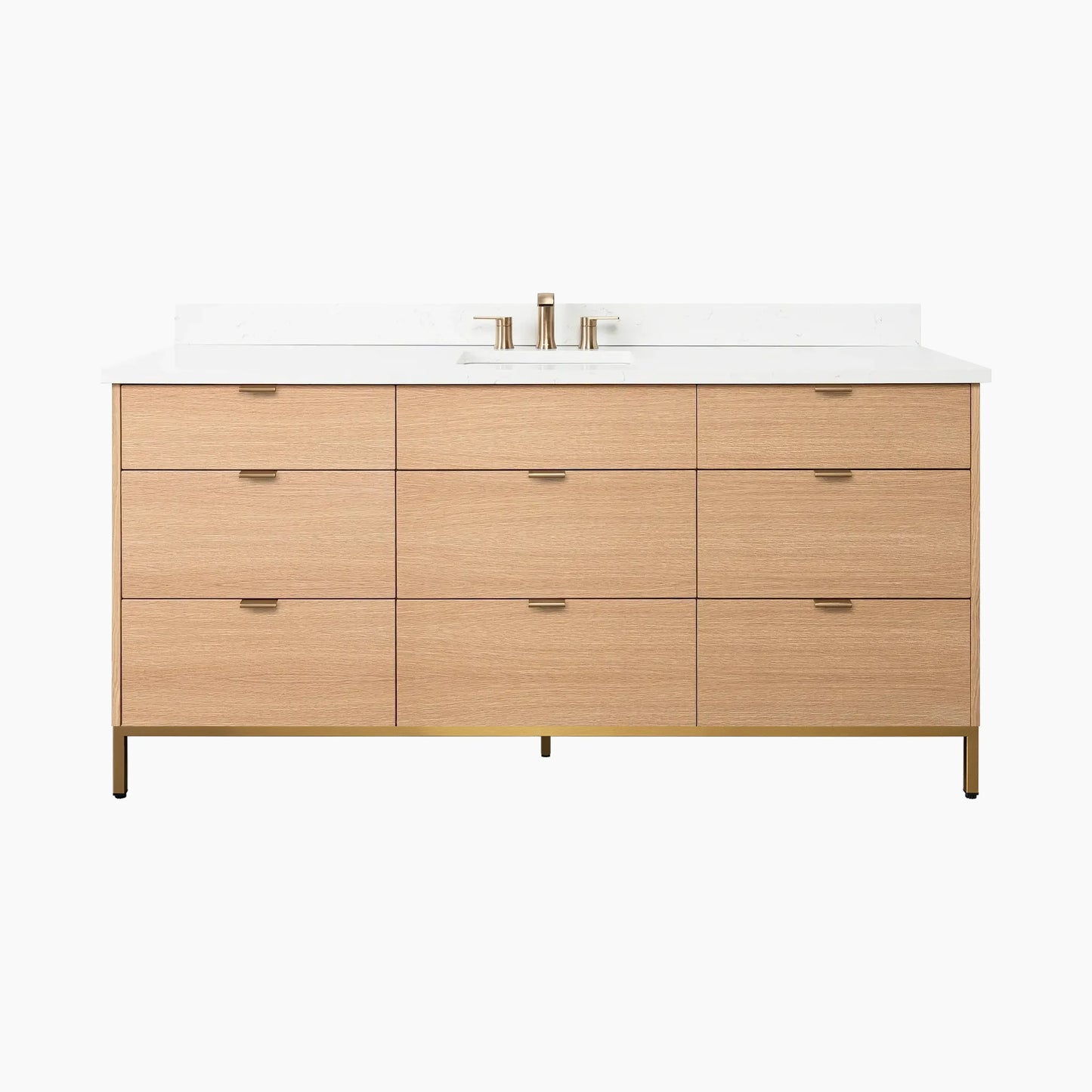 
                  
                    Ashbury 72" Natural White Oak Bathroom Vanity - All Drawers
                  
                