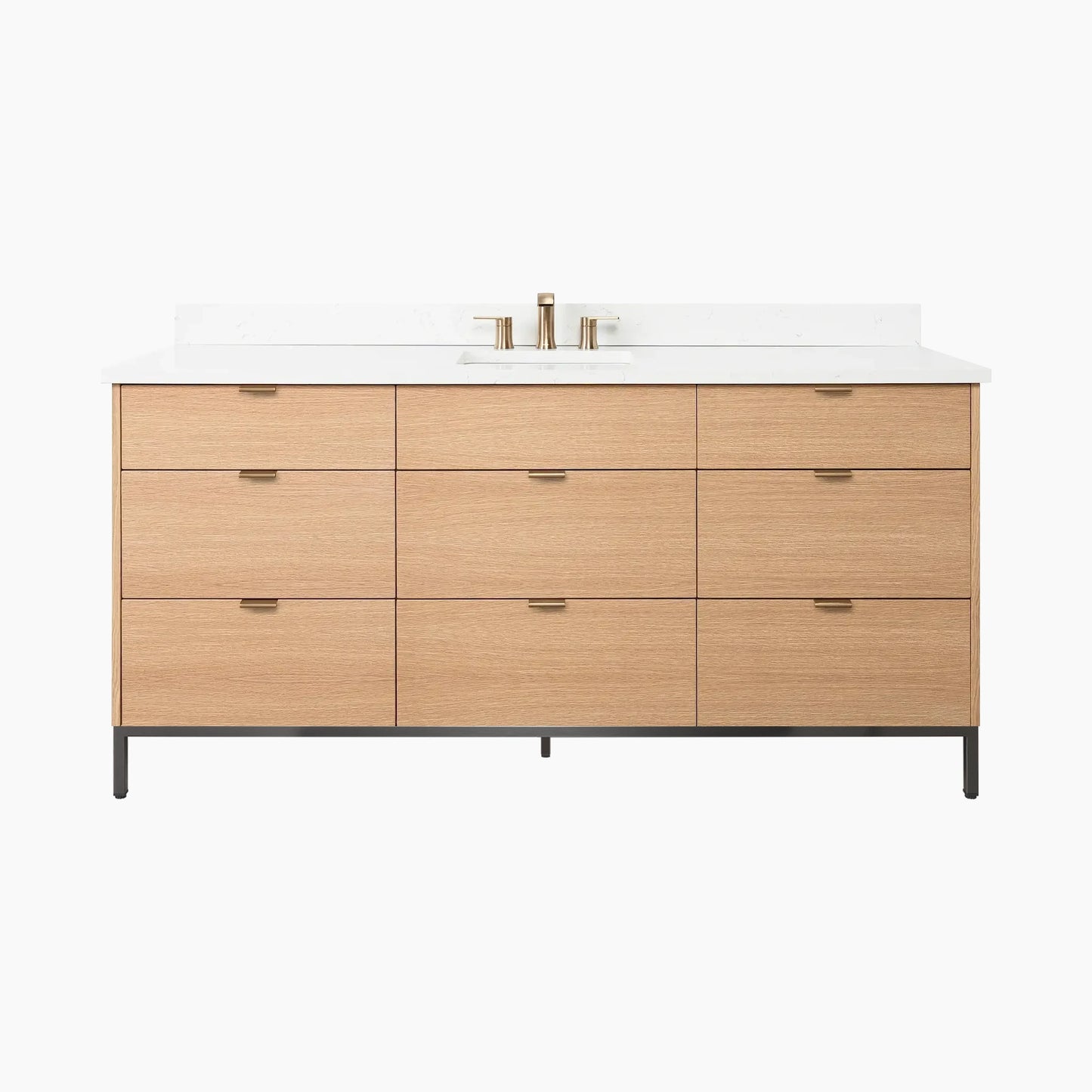 
                  
                    Ashbury 72" Natural White Oak Bathroom Vanity - All Drawers
                  
                