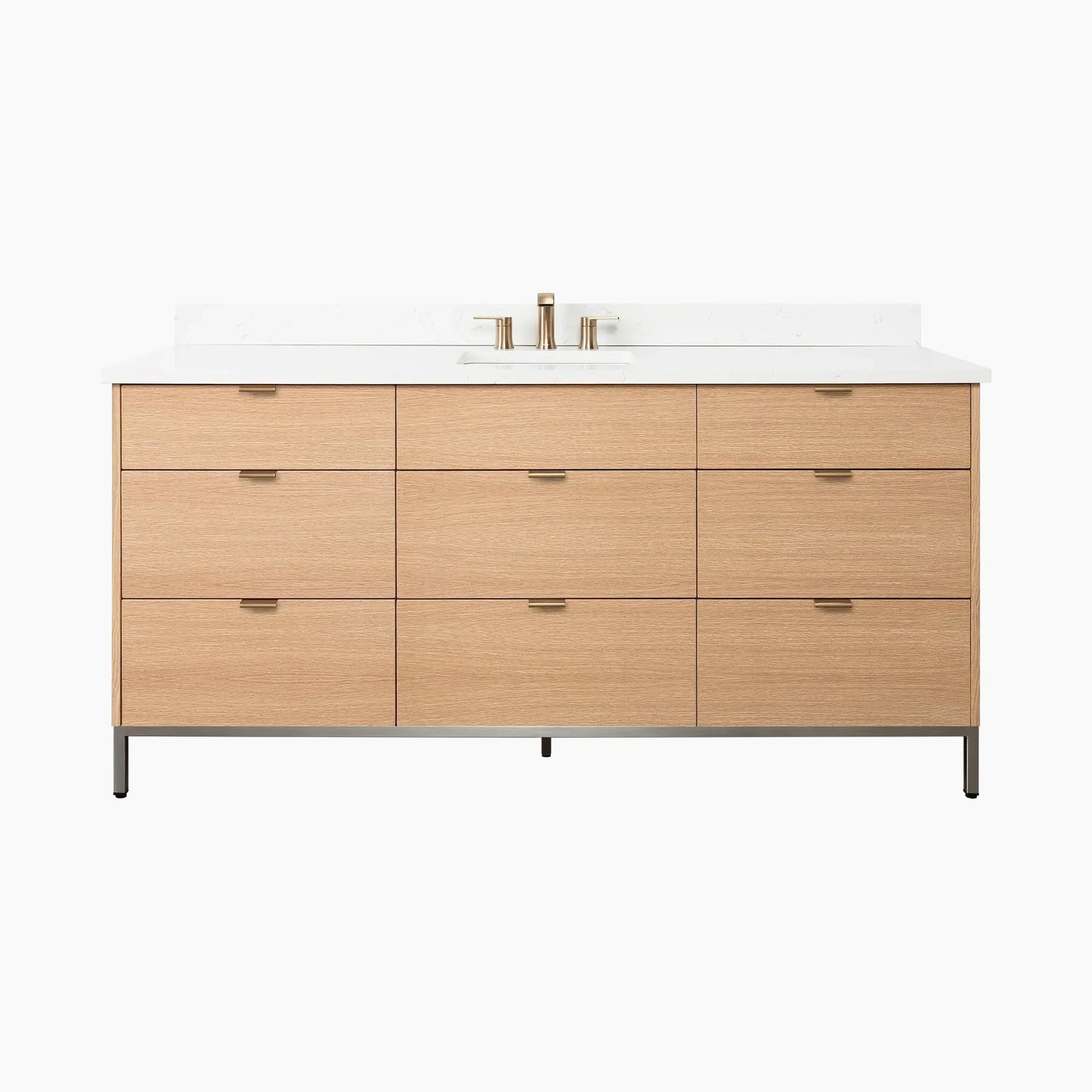 
                  
                    Ashbury 72" Natural White Oak Bathroom Vanity - All Drawers
                  
                