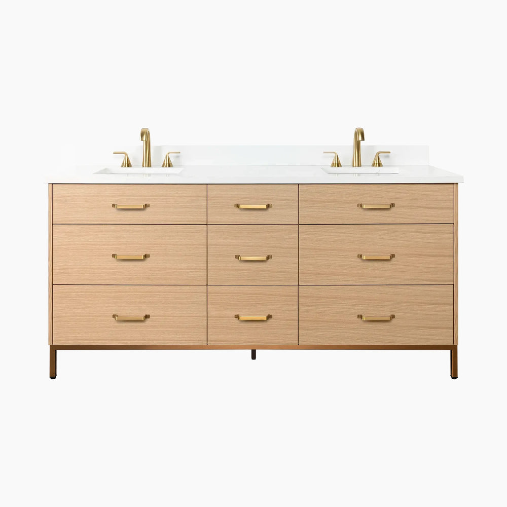 
                  
                    Ashbury 72" Natural White Oak Bathroom Vanity, Double Sink - All Drawers
                  
                