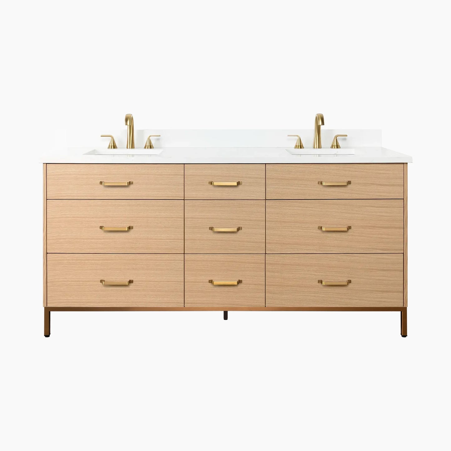 
                  
                    Ashbury 72" Natural White Oak Bathroom Vanity, Double Sink - All Drawers
                  
                