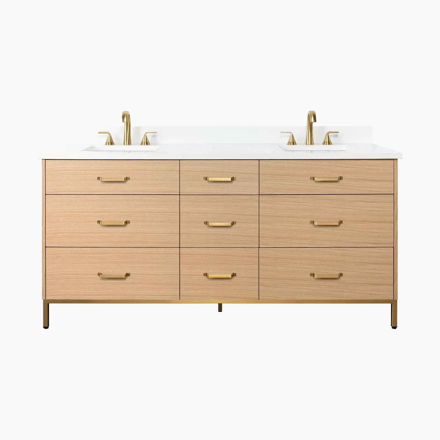 
                  
                    Ashbury 72" Natural White Oak Bathroom Vanity, Double Sink - All Drawers
                  
                