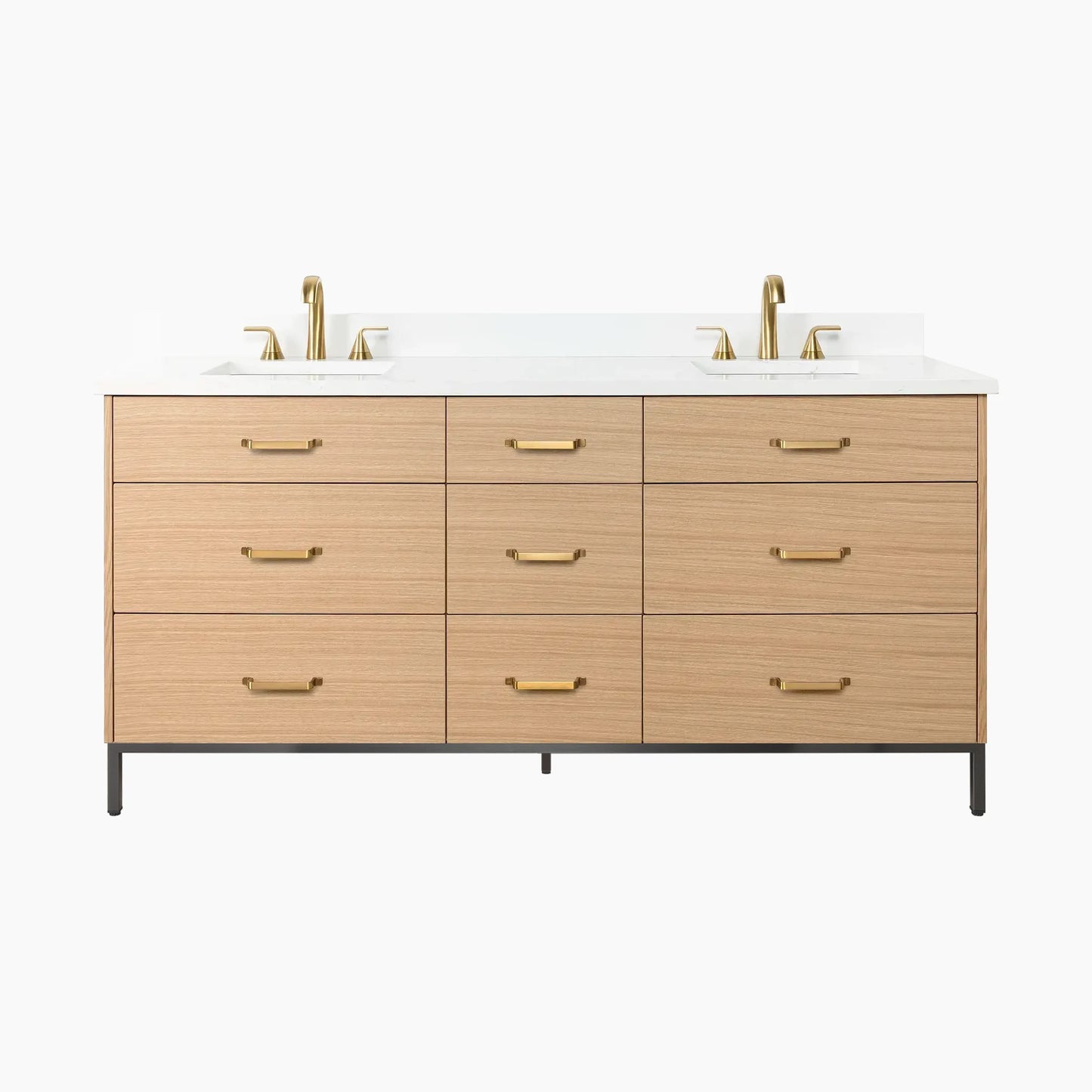 
                  
                    Ashbury 72" Natural White Oak Bathroom Vanity, Double Sink - All Drawers
                  
                