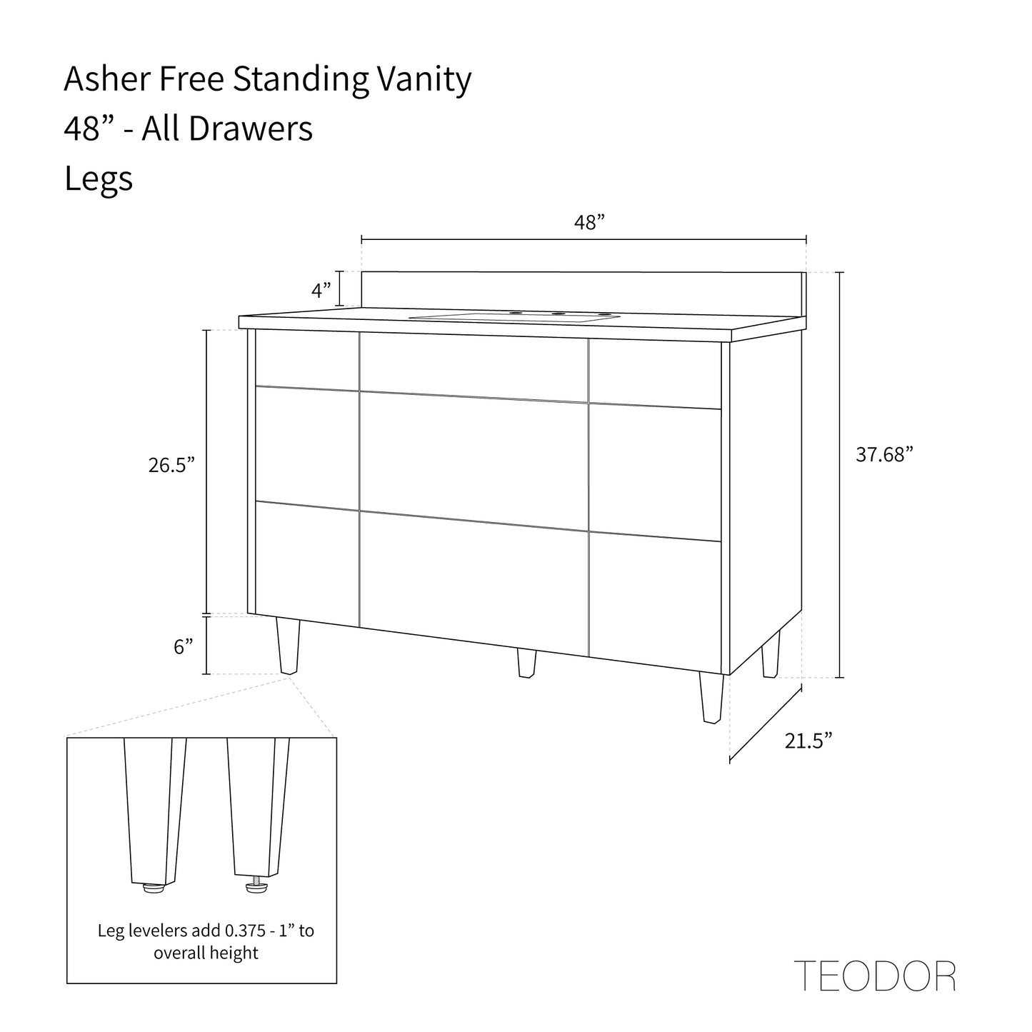 
                  
                    Asher 48", Teodor® Modern American Black Walnut Vanity Teodor Bathroom VanityCanada
                  
                