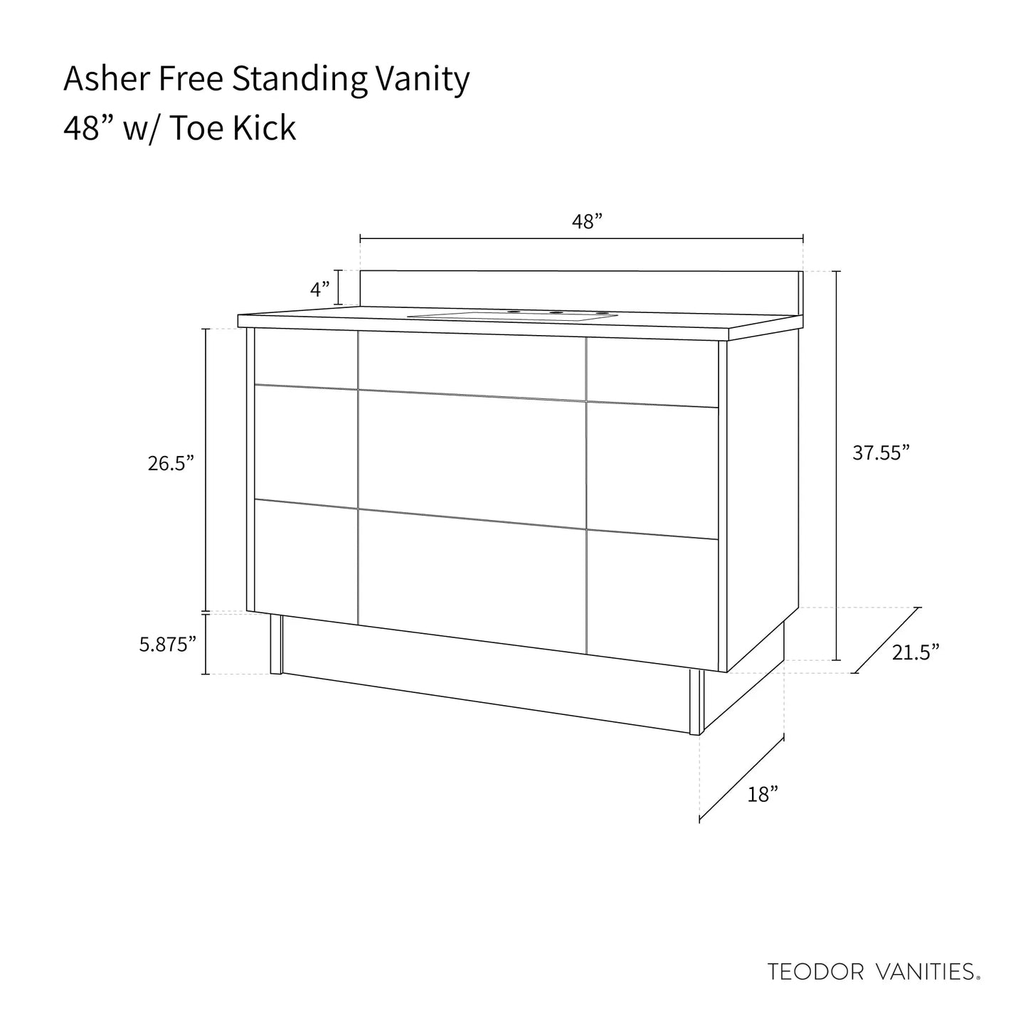 
                  
                    Asher 48", Teodor® Modern American Black Walnut Vanity Teodor Bathroom VanityCanada
                  
                