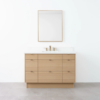 Asher 48" Natural White Oak Bathroom Vanity - Teodor Vanities