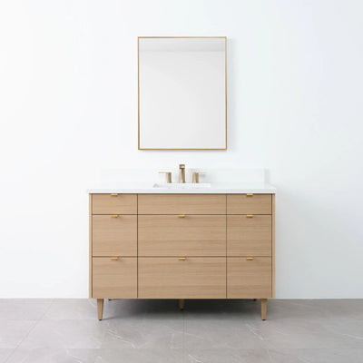 Asher 48" Natural White Oak Bathroom Vanity - Teodor Vanities