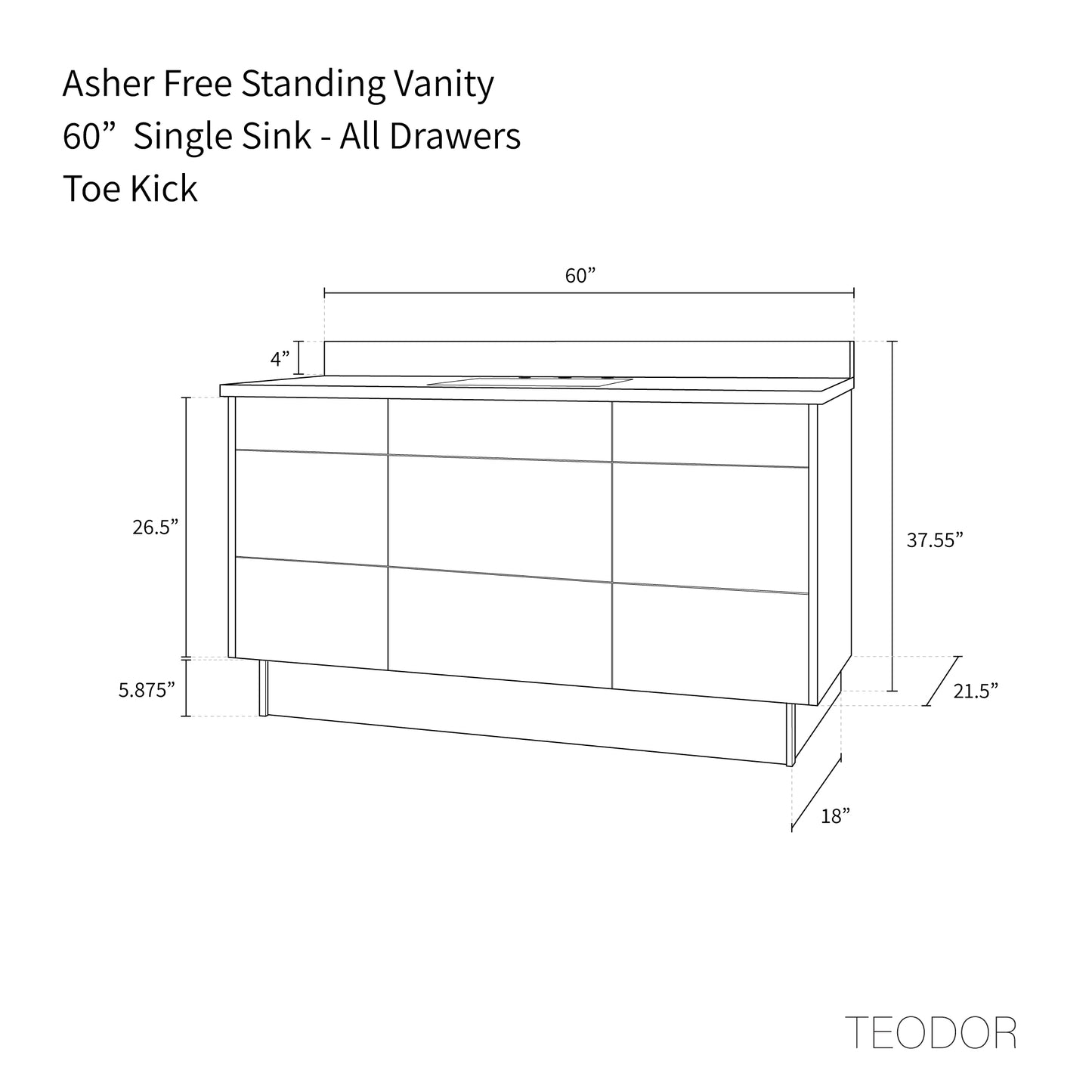 
                  
                    Asher 60", Teodor® Modern American Black Walnut Vanity Teodor Bathroom VanityCanada
                  
                