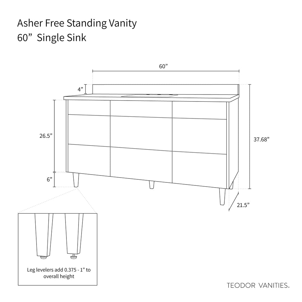 
                  
                    Asher 60", Teodor® Modern American Black Walnut Vanity Teodor Bathroom VanityCanada
                  
                