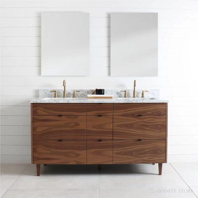 Asher 60", Teodor® Modern American Black Walnut Vanity, Double Sink Teodor Bathroom VanityCanada