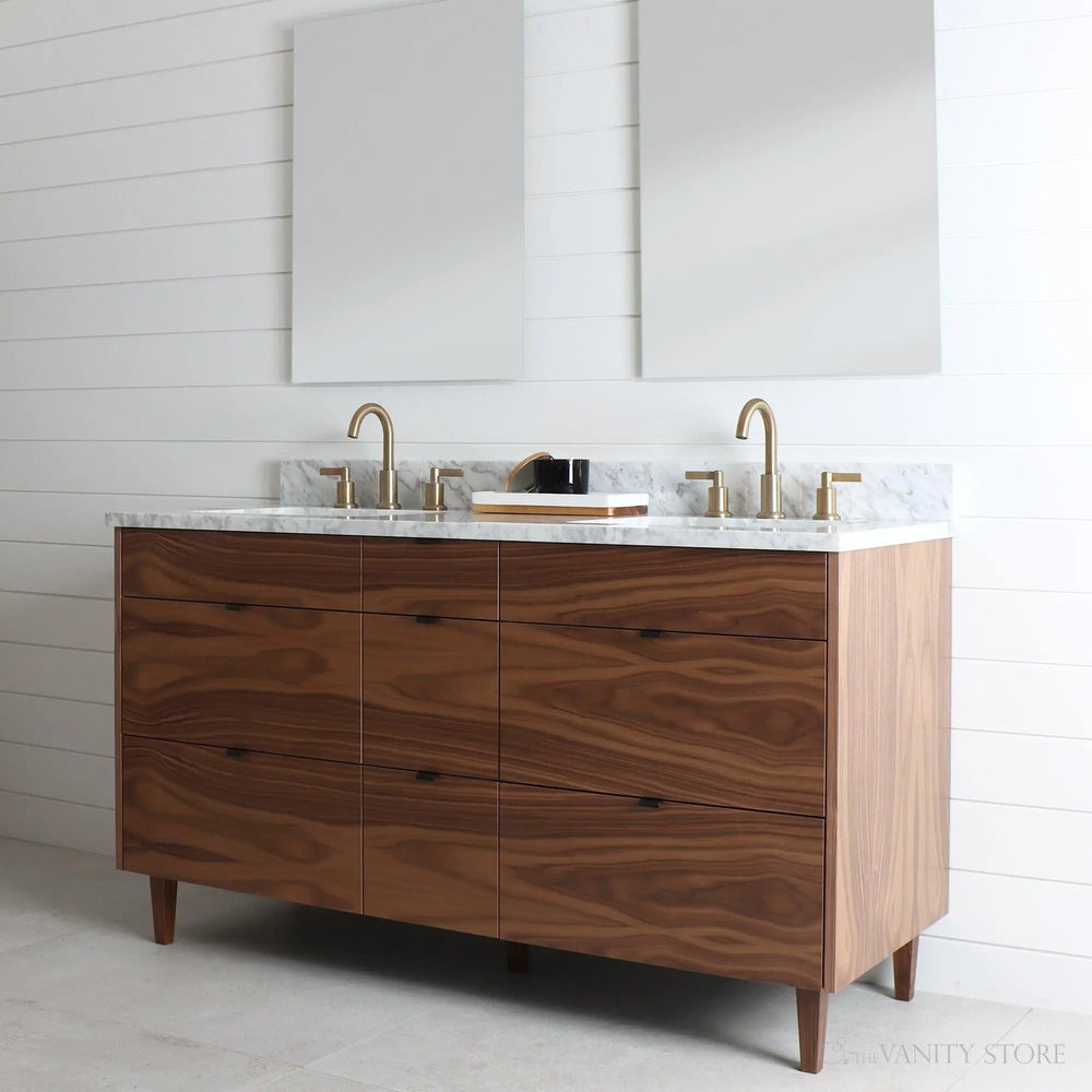 
                  
                    Asher 60" American Black Walnut Bathroom Vanity, Double Sink
                  
                