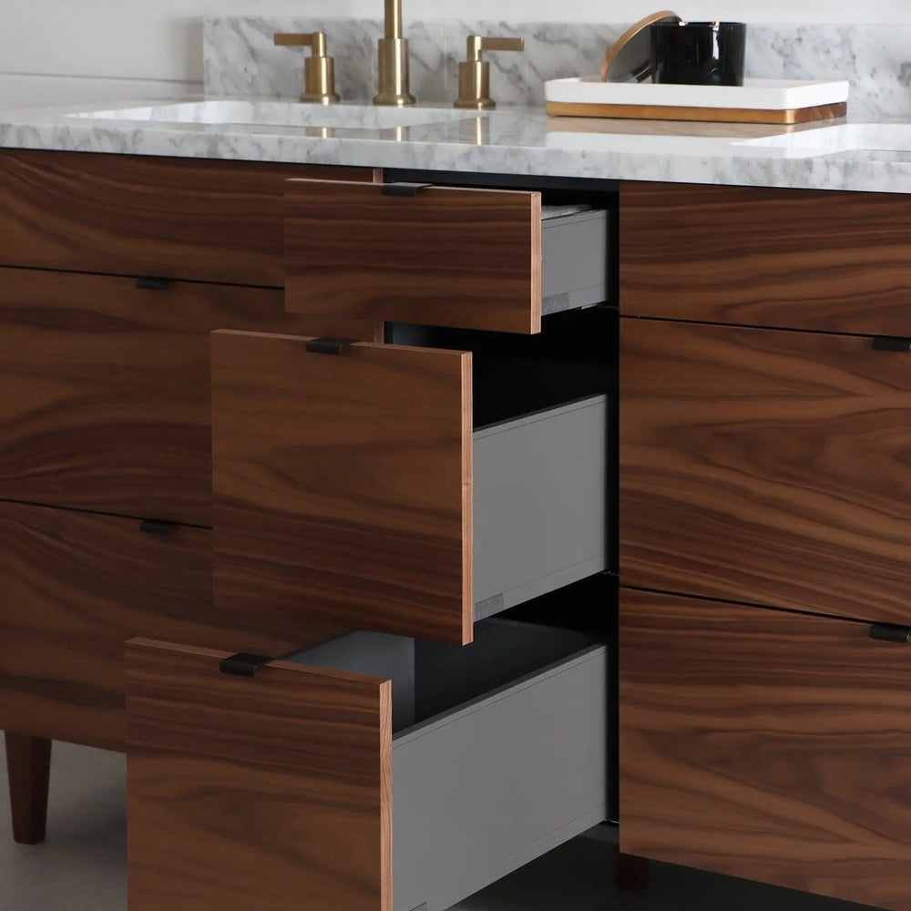 
                  
                    Asher 60" American Black Walnut Bathroom Vanity, Double Sink
                  
                