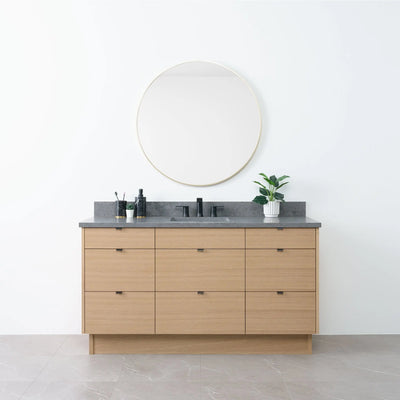 Asher 60" Natural White Oak Bathroom Vanity - Teodor Vanities