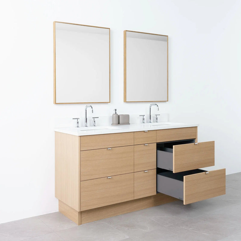 Asher 60", Teodor® Natural White Oak Vanity, Double Sink Teodor Bathroom VanityCanada