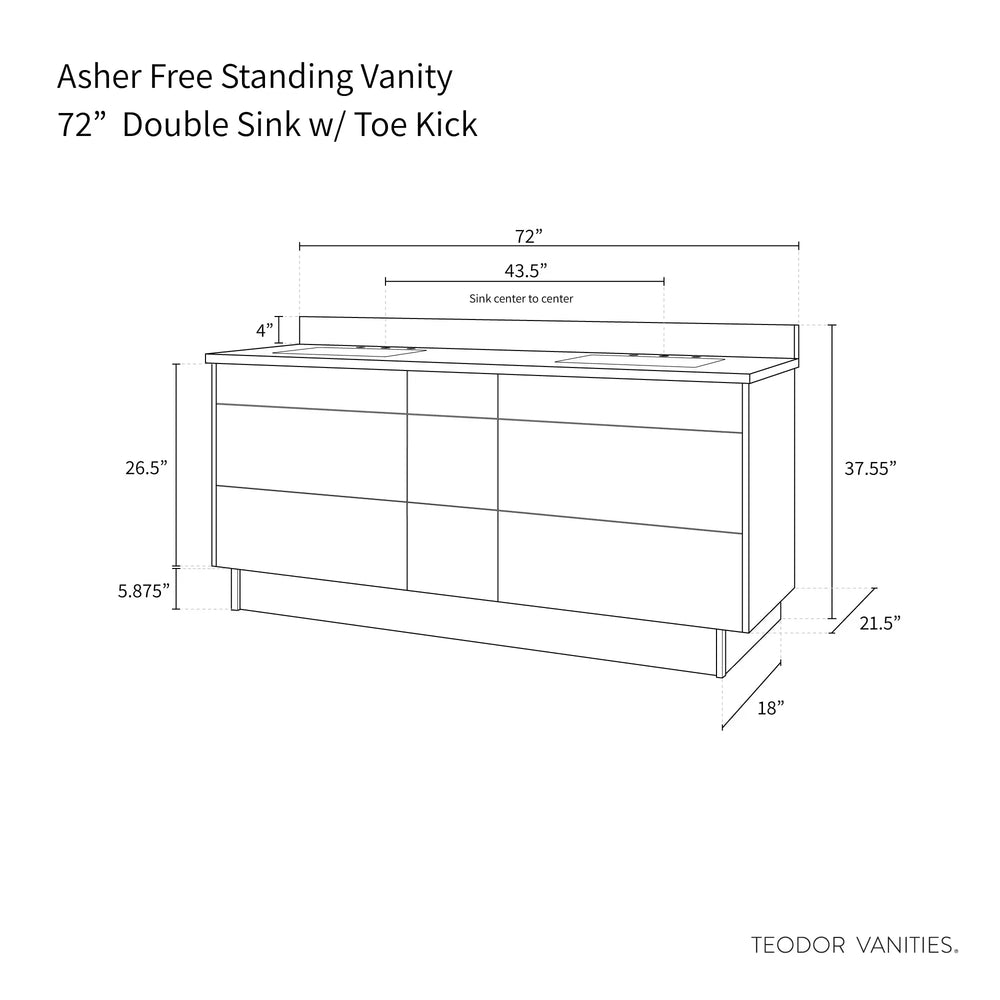 
                  
                    Asher 72", Teodor® Modern American Black Walnut Vanity, Double Sink Teodor Bathroom VanityCanada
                  
                