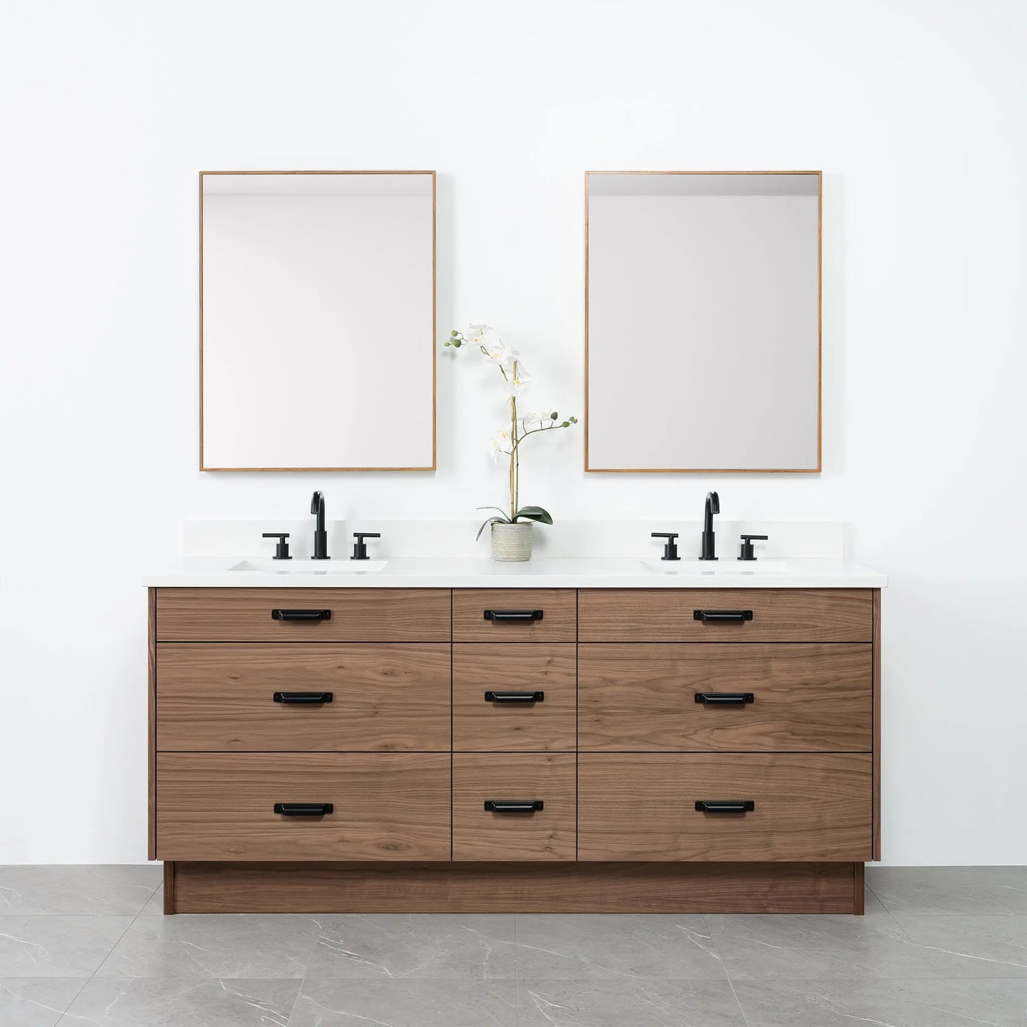 Asher 72", Teodor® Modern American Black Walnut Vanity, Double Sink Teodor Bathroom VanityCanada