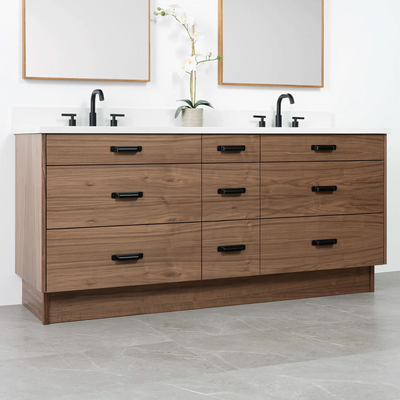 Asher 72", Teodor® Modern American Black Walnut Vanity, Double Sink Teodor Bathroom VanityCanada