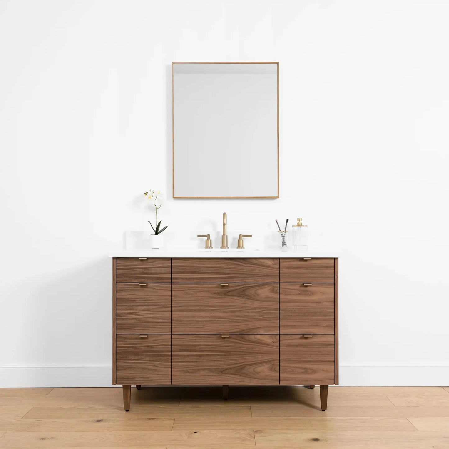 Asher SLIM, 48" Teodor® Modern American Black Walnut Vanity Teodor Bathroom VanityCanada