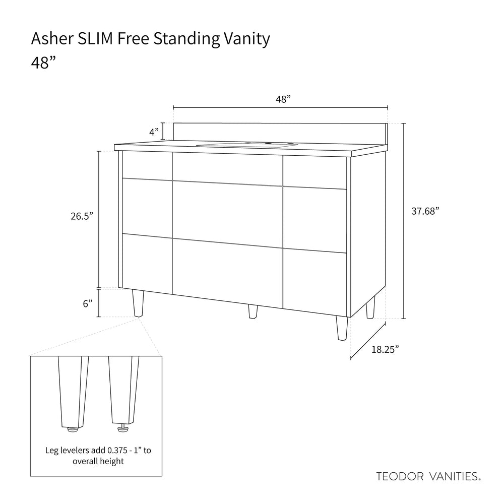 
                  
                    Asher SLIM, 48" Teodor® Modern American Black Walnut Vanity Teodor Bathroom VanityCanada
                  
                