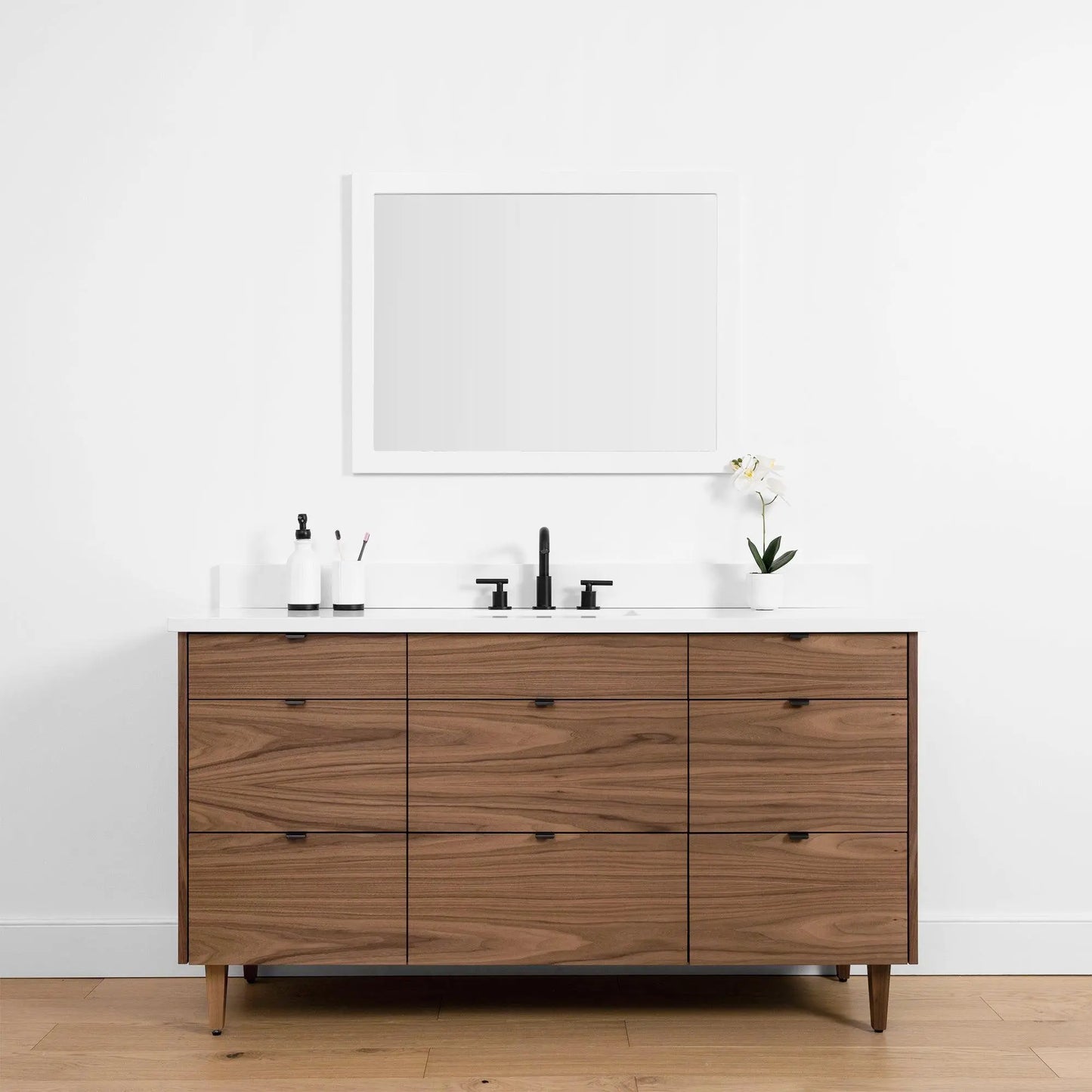 Asher SLIM, 60" Teodor® Modern American Black Walnut Vanity Teodor Bathroom VanityCanada