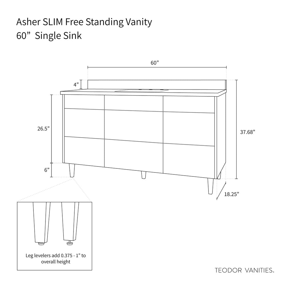
                  
                    Asher SLIM, 60" Teodor® Modern American Black Walnut Vanity Teodor Bathroom VanityCanada
                  
                