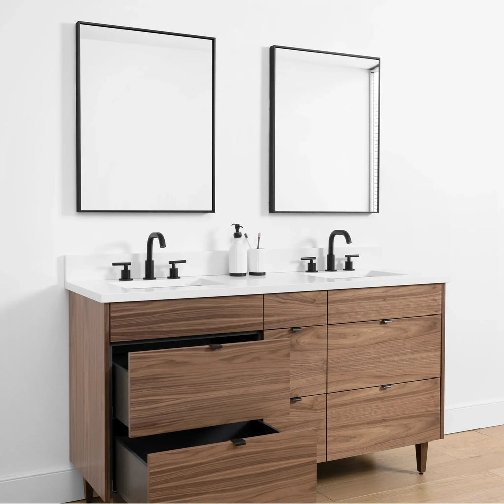 
                  
                    Asher SLIM, 60" Teodor® Modern American Black Walnut Vanity, Double Sink Teodor Bathroom VanityCanada
                  
                