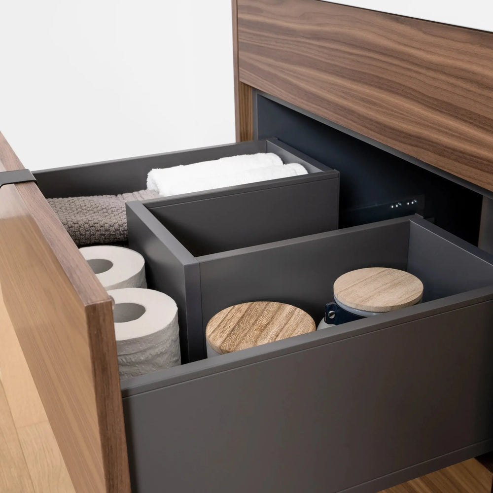 
                  
                    Asher SLIM, 60" Teodor® Modern American Black Walnut Vanity, Double Sink Teodor Bathroom VanityCanada
                  
                