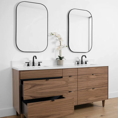 Asher SLIM, 72" Teodor® Modern American Black Walnut Vanity, Double Sink Teodor Bathroom VanityCanada