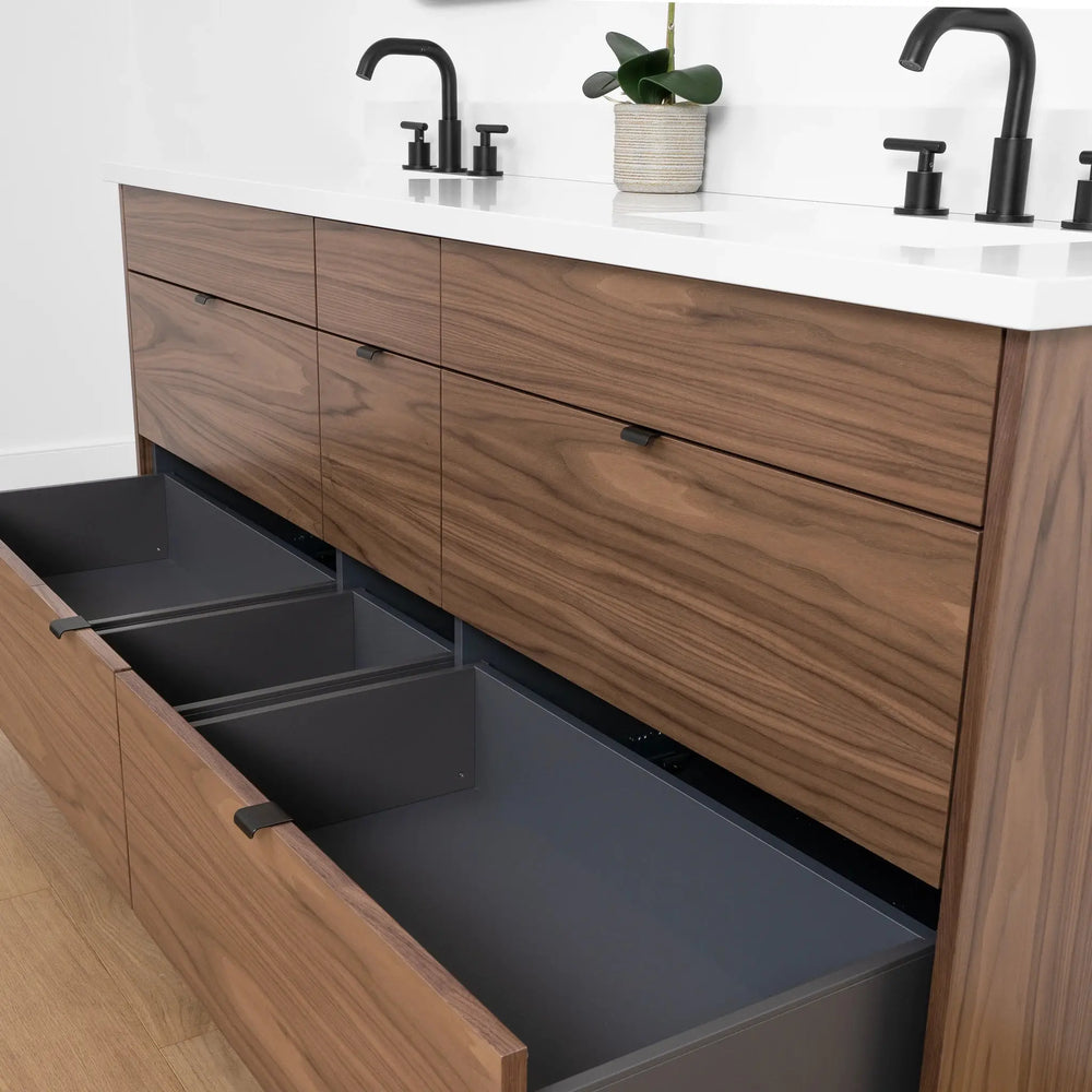 
                  
                    Asher SLIM, 72" Teodor® Modern American Black Walnut Vanity, Double Sink Teodor Bathroom VanityCanada
                  
                