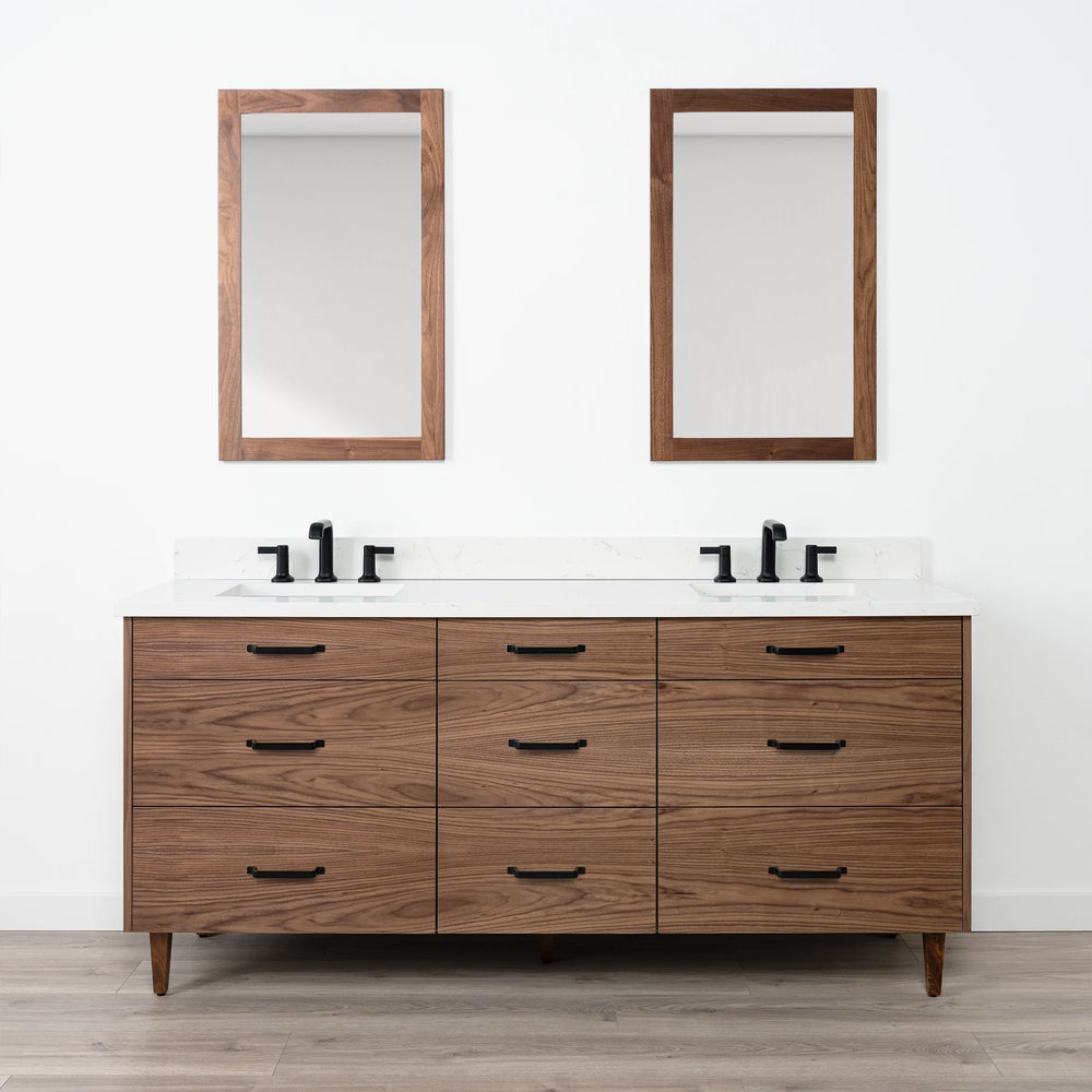 
                  
                    Asher SLIM 72" American Black Walnut Bathroom Vanity, Double Sink
                  
                