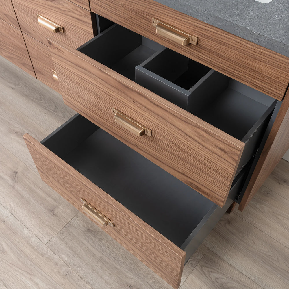 
                  
                    Asher SLIM 72" American Black Walnut Bathroom Vanity, Double Sink
                  
                
