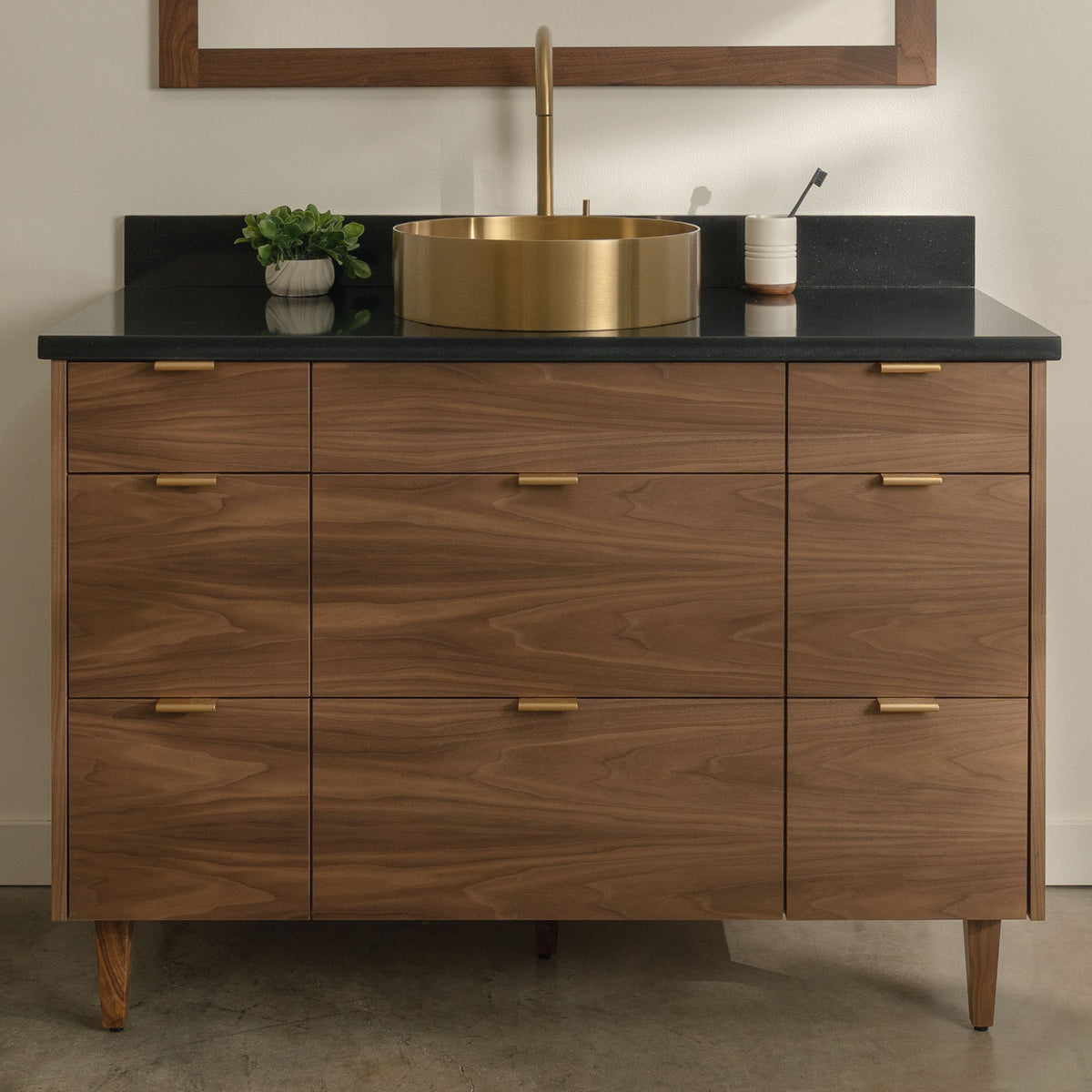 Asher Stainless SLIM 48" American Black Walnut Bathroom Vanity Teodor Bathroom Vanity Canada