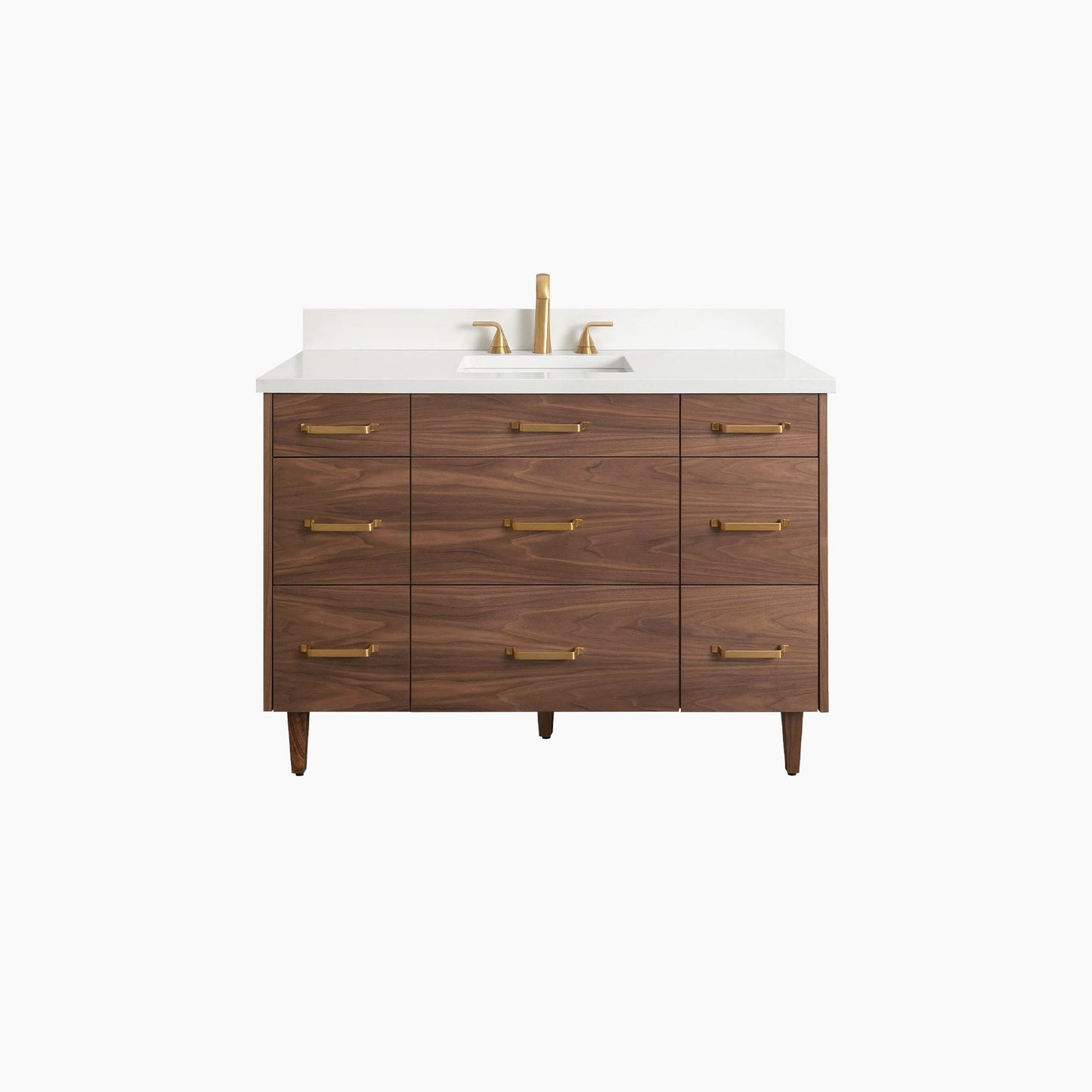 Asher Stainless SLIM 48" American Black Walnut Bathroom Vanity