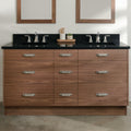 
                  
                    Asher Stainless SLIM 60" American Black Walnut Bathroom Vanity, Double Sink
                  
                