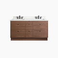 
                  
                    Asher Stainless SLIM 60" American Black Walnut Bathroom Vanity, Double Sink
                  
                