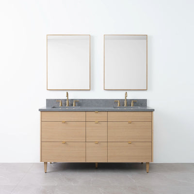 Asher 60", Teodor® Natural White Oak Vanity, Double Sink