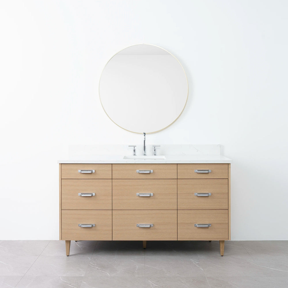 
                  
                    Asher 60" Natural White Oak Bathroom Vanity - Teodor Vanities
                  
                