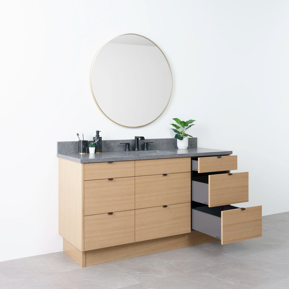 
                  
                    Asher 60" Natural White Oak Bathroom Vanity - Teodor Vanities
                  
                