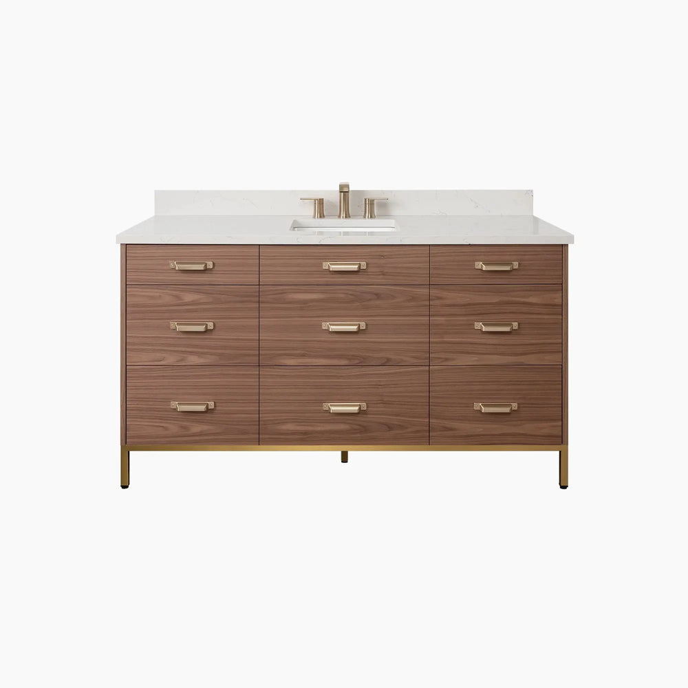 
                  
                    Asher Stainless SLIM 60" American Black Walnut Bathroom Vanity Teodor Bathroom Vanity Canada
                  
                