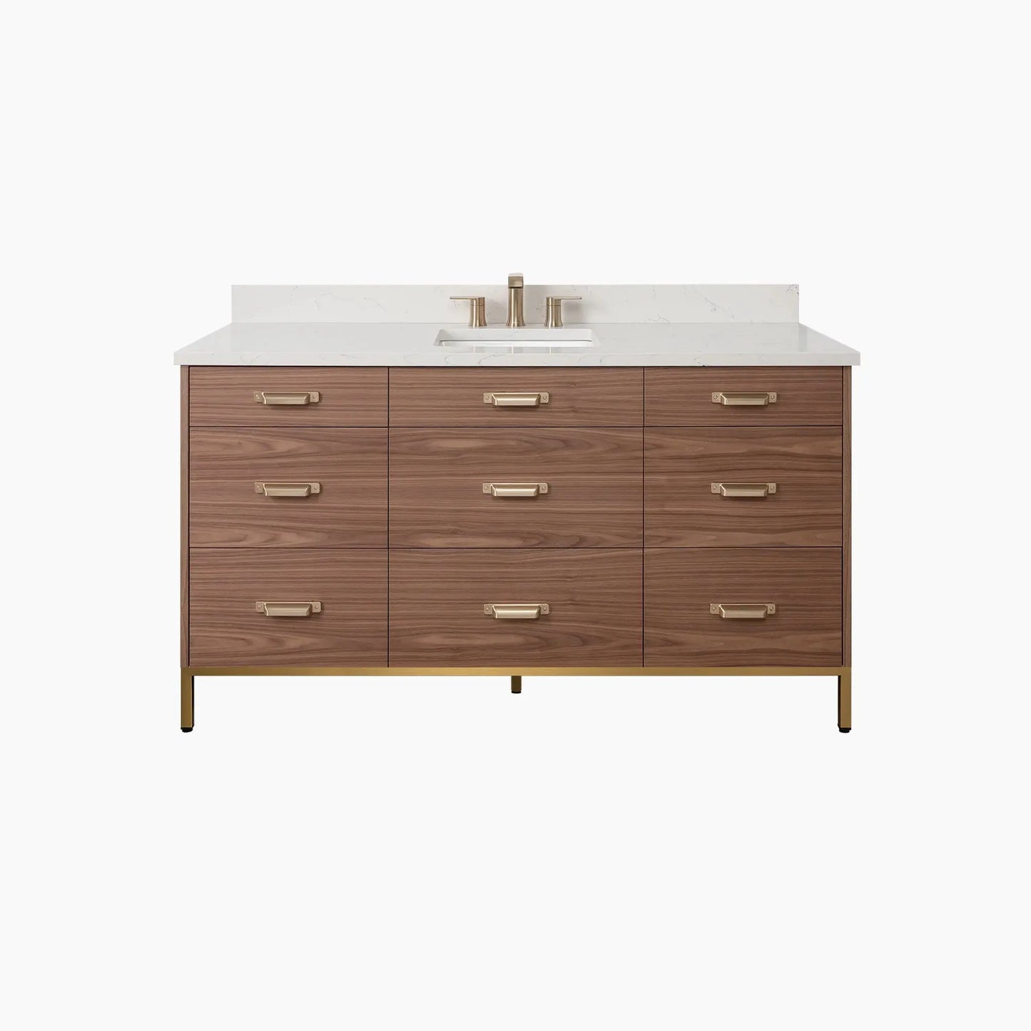 
                  
                    Asher Stainless SLIM 60" American Black Walnut Bathroom Vanity Teodor Bathroom Vanity Canada
                  
                